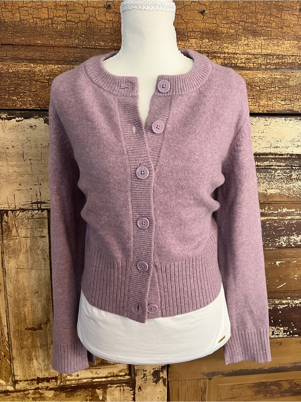 NWT Express Lavender Button Front Cardigan Sweater | Soft Knit | Size M